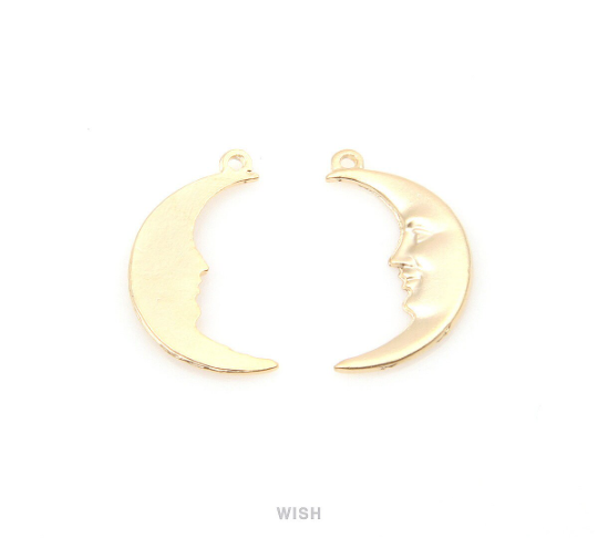 Crescent Pendant in Matte Rhodium, Crescent Charm / MMRH-235-P