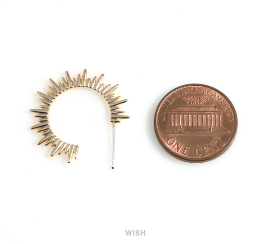 Sun Stud Earrings in Matte Rhodium, The Sun Ear Studs / MMRH-521-E