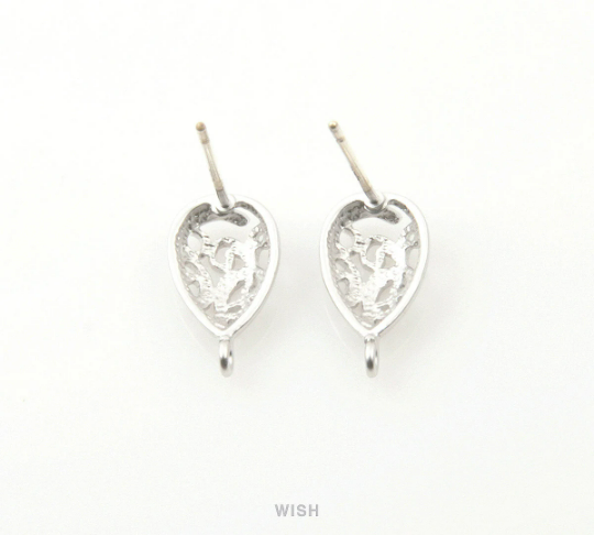 Paisley in Teardrop Stud Earrings in Matte Rhodium, Paisley Ear Post /MMRH-162-E