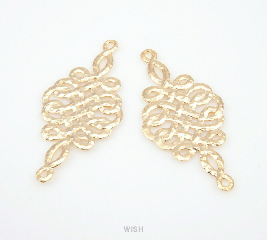 Celtic Rope Connectors in Matte Rhodium, Rope Charms /MMRH-161-C (Large)