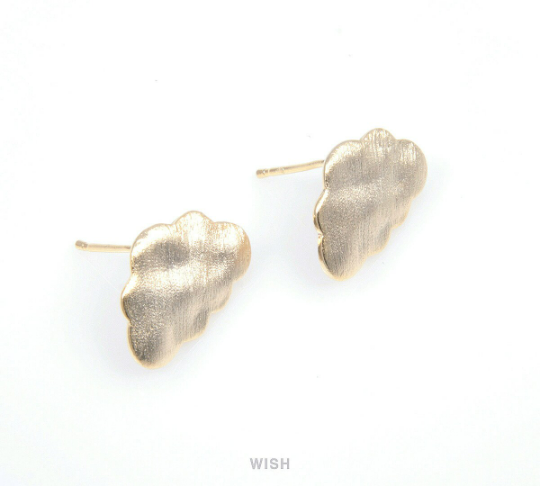 Cloud Stud Earrings in Brush Gold, Cloud Stud Ear Post /MBG-092-E