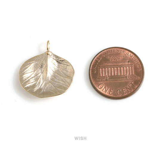 Leaf Pendants in Matte Gold, Leaf Charm / MMG-503-P