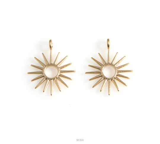 Sun Pendants in Matte Gold, The Sun Charm / MMG-624-P