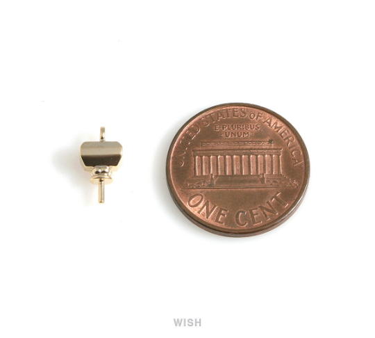 Hammer Cap Pendants in Matte Gold, Thor Hammer Charm / MMG-534-P