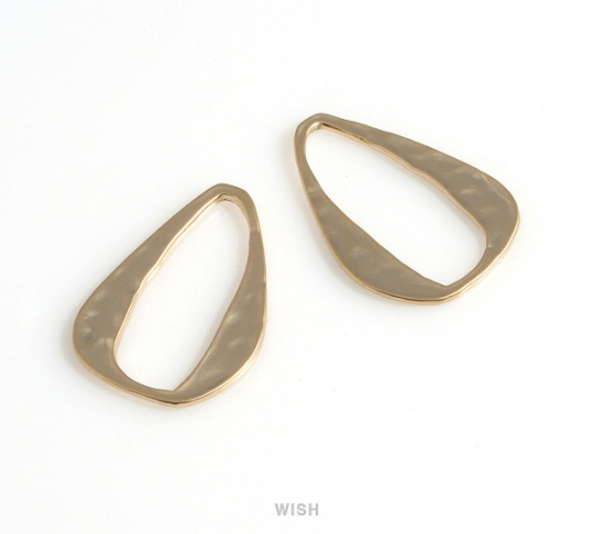 Hammered Open Drop in Matte Rose Gold, Space Drop Connector / MMRG-648-P