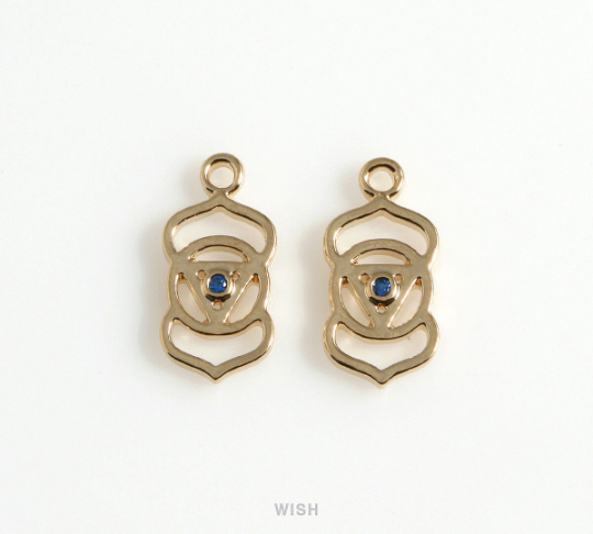 Third Eye Chakra with CZ Pendants in Rhodium, The 6th Chakra Charm / MRH-498-P