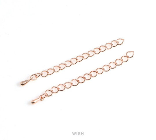 Extender Chains for Necklace or Bracelet in Gold, Removable Extender / FG-028-C (10 pcs)
