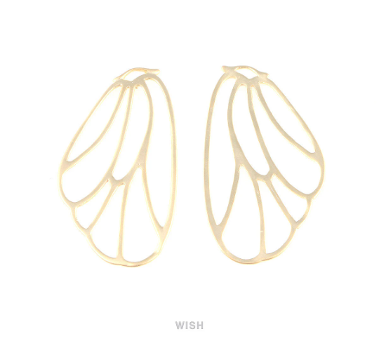 Fairy Wings Pendant in Matte Rhodium, Fairy Wings Charm / MMRH-203-P