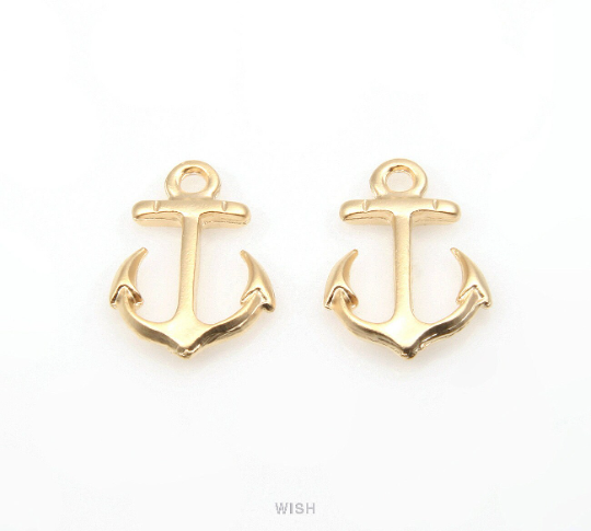 Anchor Pendant in Matte Rhodium, Small Anchor / MMRH-296-P (4pcs)