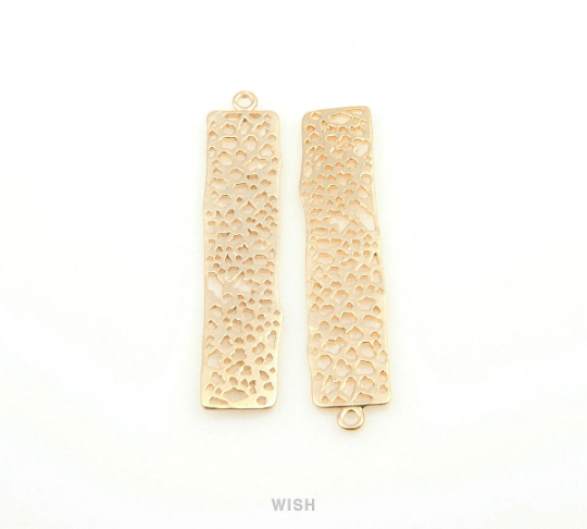 Mesh Bar Rectangle Pendants in Matte Rhodium, Rectangle Net Bar / MMRH-197-P (Small)