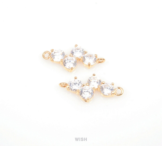 Grape Theme Cubic Zirconia Connectors in Gold, Cubic Zirconia Charms / CG-031-C