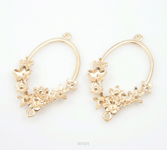 Bouquet Connectors in Matte Rhodium, Wreath Charm / MMRH-148-C