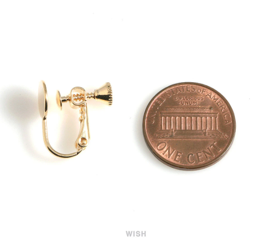 8pcs Clip on Earring Converters in Rhodium, Non Pierced Earrings / FRH-035-E