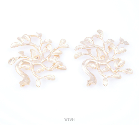 Family Tree Pendants in Matte Rhodium, Winter Tree Charms / MMRH-040-P