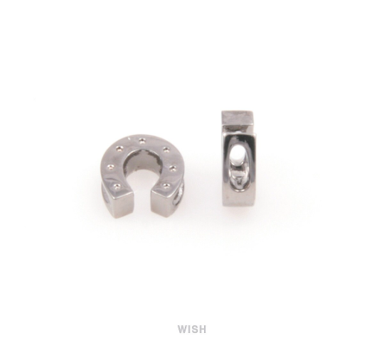 Horseshoe Charms in Shiny Gunmetal, Horseshoe Beads / MGM-066-B
