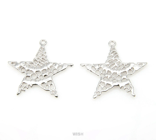 Mesh Star Pendant in Matte Gold, Star Charm / MMG-295-P