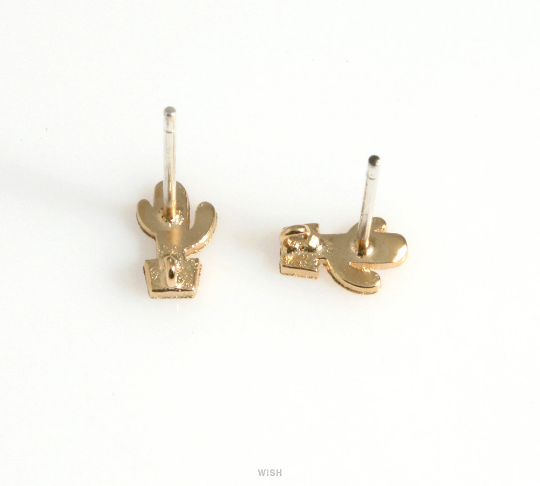 Cactus Stud Earrings in Matte Gold, Cactus Earrings / MMG-621-E