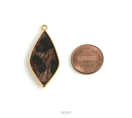 Black Calf Hide in Gold Drop Frame, Black Calf Hide Charm / LBKG-467-P