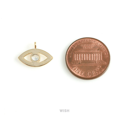 Cubic Zirconia Evil Eye Pendants in Gold, CZ Evil Eye Charm /CG-066-P