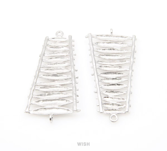 Ladder Connectors in Matte Rhodium, Ladder Charm / MMRH-074-C