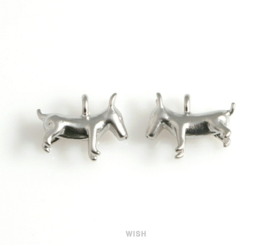 Bull Terrier Pendants in Matt Rhodium, Bull Terrier Charm/ MMRH-575-P