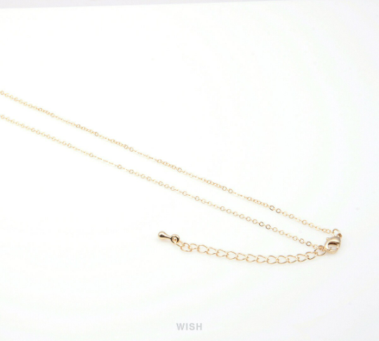 5 pcs of 18 inches Rhodium Chain Necklace with Extension - 235SF, Flat Cable Chain, Craft Supplies Findings / RBRH004-CH