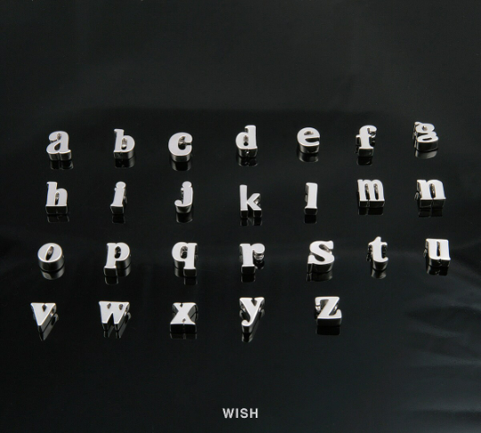 Lower Case Letter "g" in Matte Rhodium, Small Letter "g" / MMRH-002-B (g)