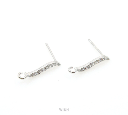 7 Cubic Zirconia Stud Earrings in Gold, Cubic Zirconia Studs / CG-064-E