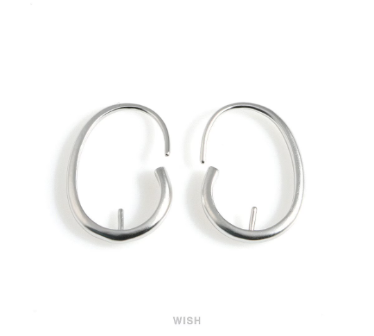 Kidney Hook in Matte Gold, Kidney Bean Hook Earrings / FMG-558-E