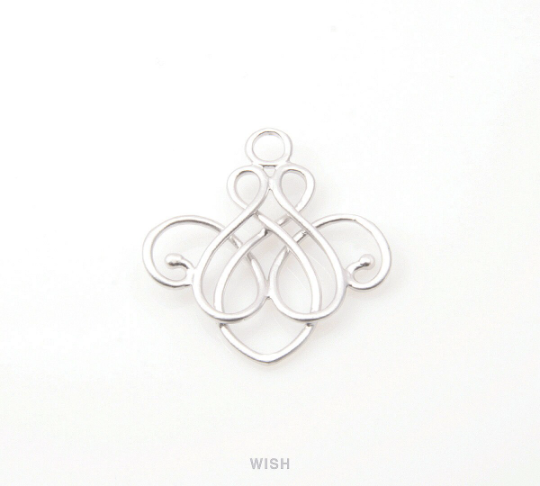 Chandelier Theme Pendants in Matte Rhodium, Chandelier Charms / MMRH-176-P