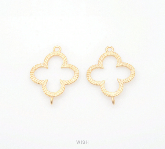 Clover Connectors in Matte Rhodium, Clover Charms / MMRH-121-C