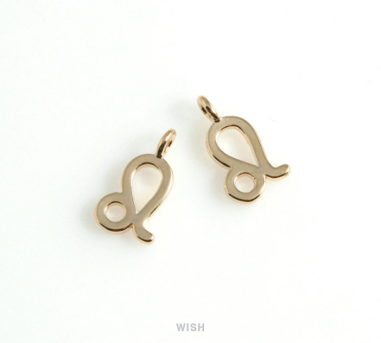 Leo Zodiac Sign Pendants in Rose Gold, Zodiac Charm / MRG-453-LE