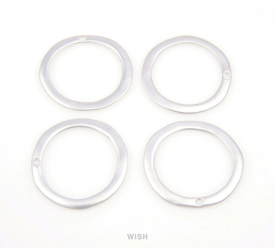 Hoop Pendants in Matte Rhodium, Hoop Charms / MMRH-090-P