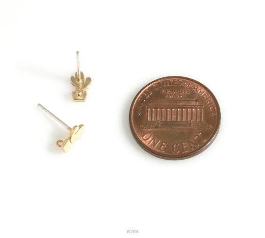 Cactus Stud Earrings in Matte Gold, Cactus Earrings / MMG-621-E