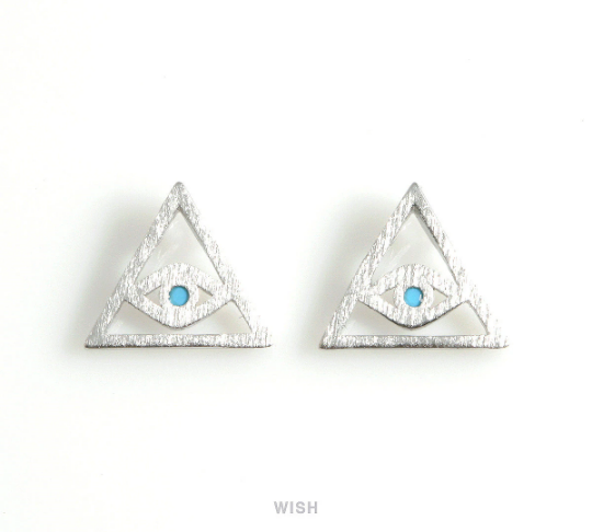 All Seeing Eye Pyramid Pendant in Matte Gold, Eye of Providence /MMG-462-P