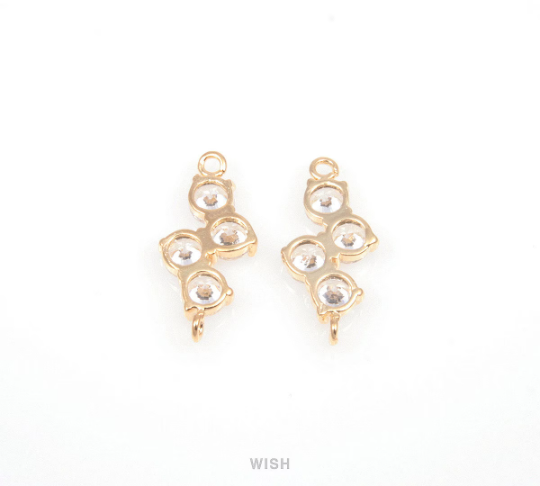 Grape Theme Cubic Zirconia Connectors in Gold, Cubic Zirconia Charms / CG-031-C