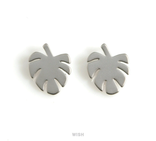 Monstera Leaf Pendants in Matte Gold, Monstera Leaf Charm /MMG-574-P