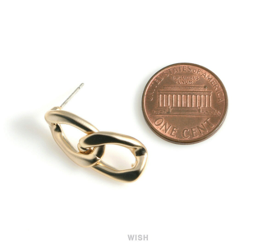 Chain Stud Earrings in Matte Gold, Chain Studs / MMG-478-E