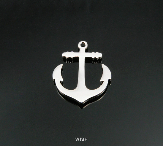 Large Anchor Pendants in Rhodium, Anchor Charms / MRH-144-P
