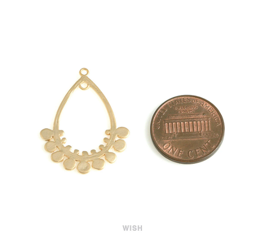 Bubble Open Drop Charms in Matte Rhodium, Bubble Teardrop Pendants / MMRH-717-P