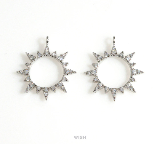 The Sun Pendants with Cubic Zirconia in Gold / CG-090-P2