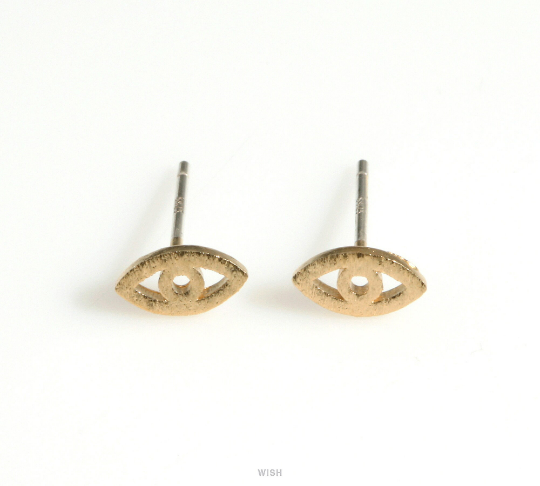 Evil Eye Stud Earrings in Matte Rhodium, Evil Eye Earrings/ MMRH-623-E