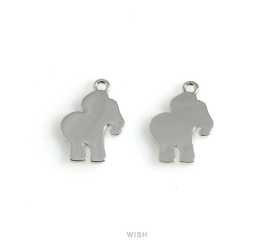 Elephant Pendant in Gold, Gold Blank Elephant Charm /MG-539-P
