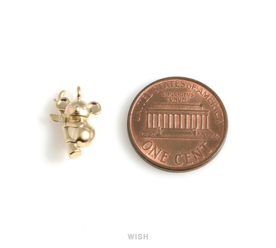 Koala Pendants in Matte Gold, Solid Koala Charm / MMG-530-P