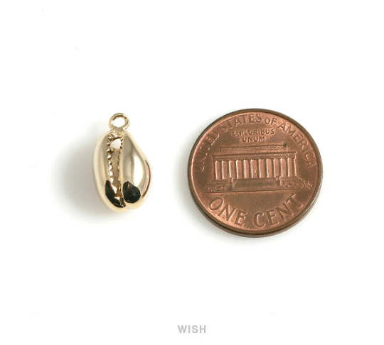 Seashell Pendants in Rhodium, Gastropod Shell Charm /MRH-504-P