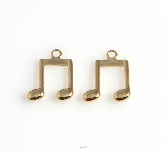 Musical Note Charm in Rhodium, a Dotted Quarter Note Pendants / MRH-617-P
