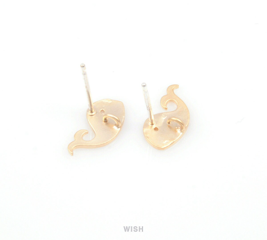 Whale Stud Earrings in Matte Gold, Whale Ear posts / MMG-104-E
