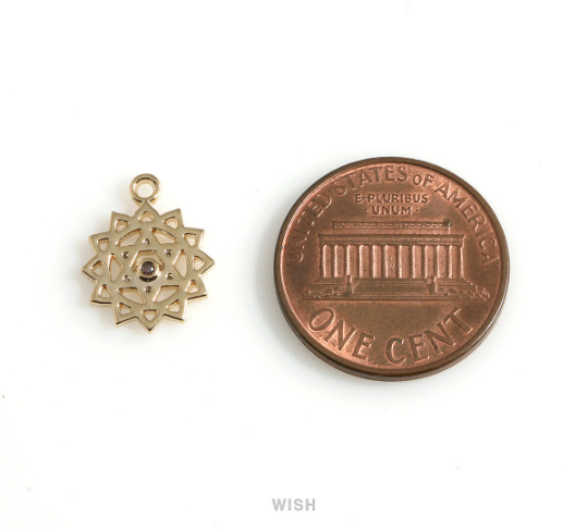 Crown Chakra with CZ Pendants in Rhodium, The 7th Chakra Charm / MRH-499-P