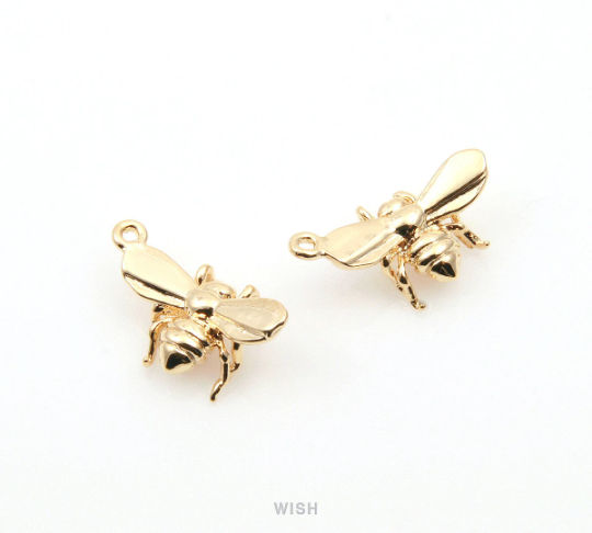 Bee Pendant in Rhodium, Honeybee Charm / MRH-281-P