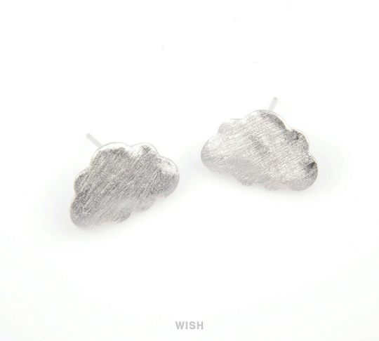 Cloud Stud Earrings in Brush Gold, Cloud Stud Ear Post /MBG-092-E